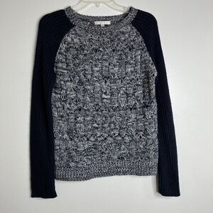 Romeo & Juliet R + J Long Sleeve Black Gray Women's Knit Crew Neck Sweater Sz M